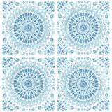 NW35102 blue mandala bohemian peel and stick wallpaper by NextWall