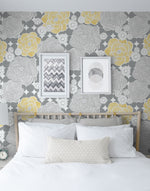 NW35203 retro floral peel and stick removable wallpaper bedroom by NextWall