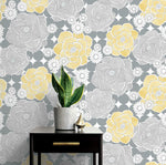 NW35203 retro floral peel and stick removable wallpaper decor by NextWall