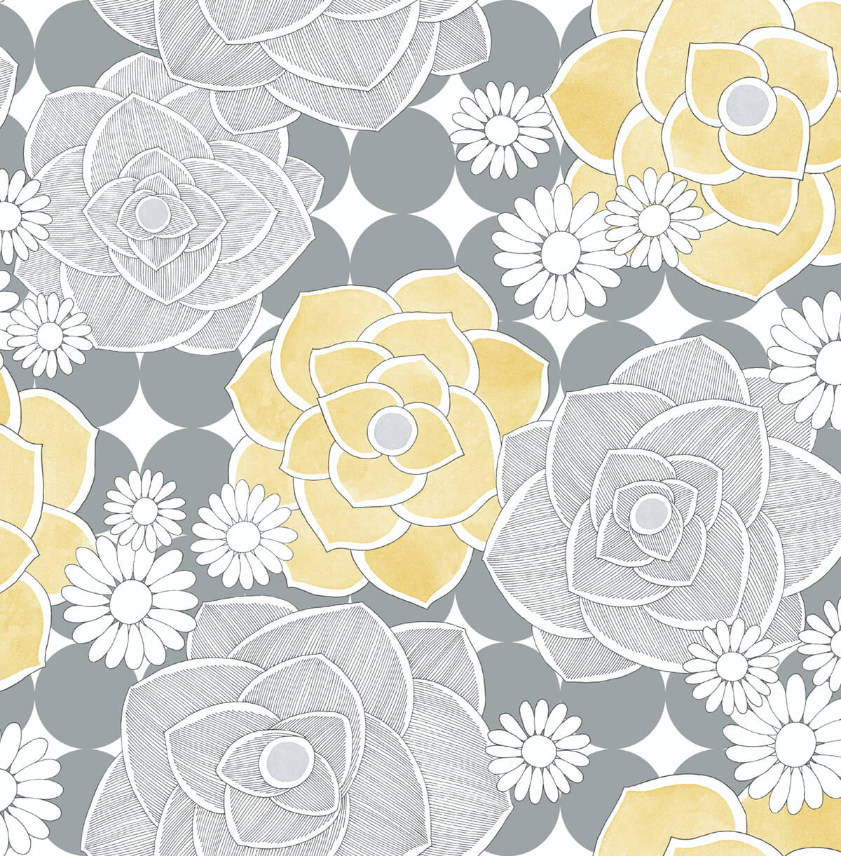 NW35203 retro floral peel and stick removable wallpaper by NextWall