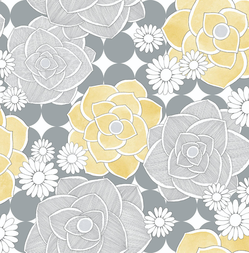 Retro Floral Peel and Stick Removable Wallpaper