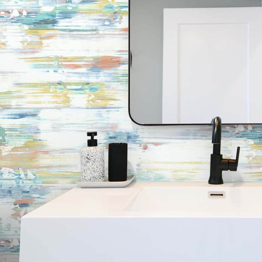 
                  
                    NW35306 brushed stripe abstract peel and stick removable wallpaper bathroom by NextWall
                  
                