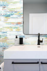 NW35306 brushed stripe abstract peel and stick removable wallpaper bathroom by NextWall