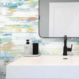 NW35306 brushed stripe abstract peel and stick removable wallpaper bathroom by NextWall