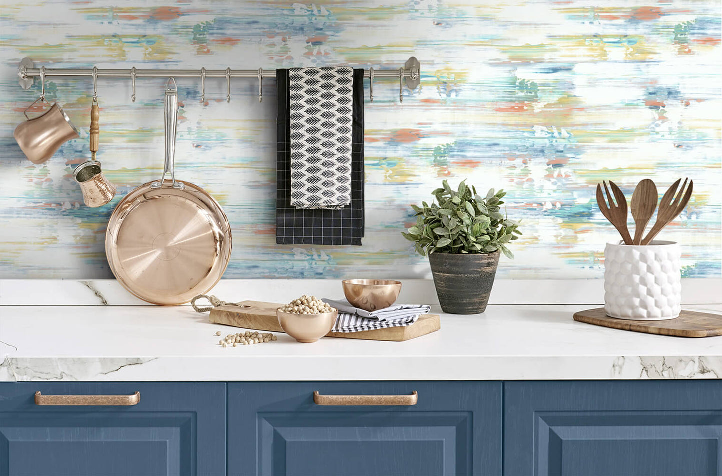 NW35306 brushed stripe abstract peel and stick removable wallpaper backsplash by NextWall