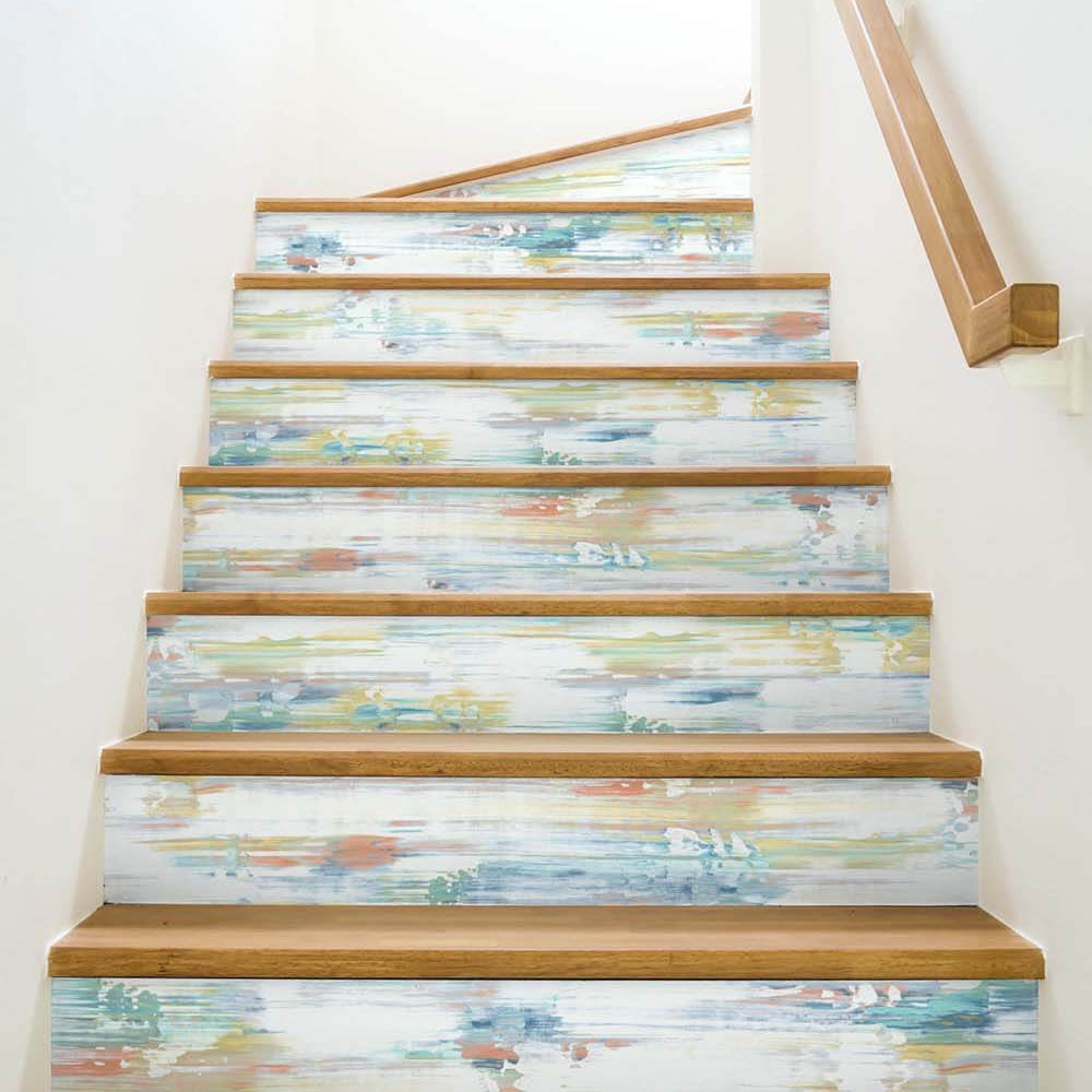 
                  
                    NW35306 brushed stripe abstract peel and stick removable wallpaper stairs by NextWall
                  
                