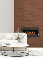 NW35405 teak planks wood peel and stick removable wallpaper fireplace from NextWall