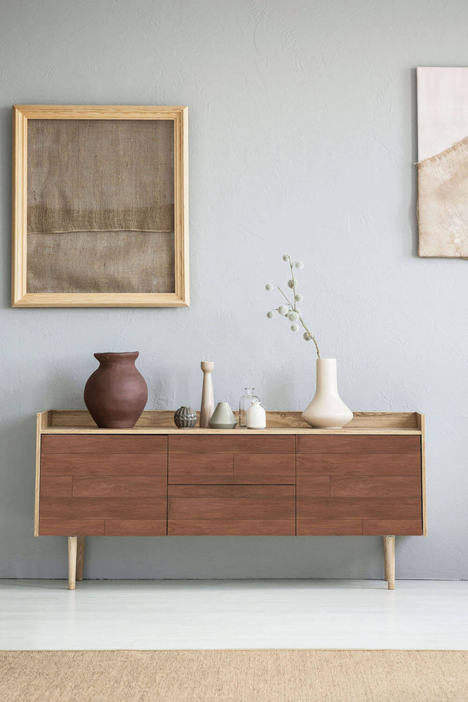 NW35405 teak planks wood peel and stick removable wallpaper furniture from NextWall