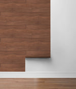 NW35405 teak planks wood peel and stick removable wallpaper roll from NextWall