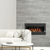 NW35408 teak planks wood peel and stick removable wallpaper fireplace from NextWall