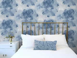 NW35602 watercolor sunflower floral peel and stick removable wallpaper bedroom by NextWall