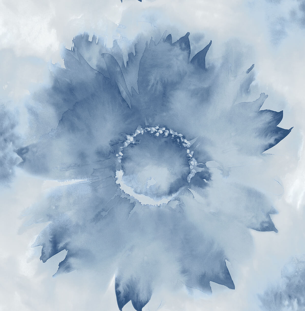 NW35602 watercolor sunflower floral peel and stick removable wallpaper by NextWall