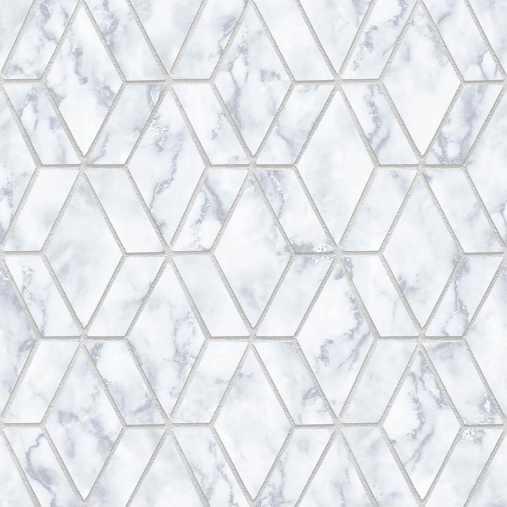 
                  
                    NW35700 metallic silver marble tile peel and stick wallpaper by NextWall
                  
                