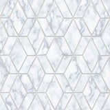 NW35700 metallic silver marble tile peel and stick wallpaper by NextWall