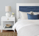 NW35902 serene sea coastal peel and stick removable wallpaper bed by NextWall