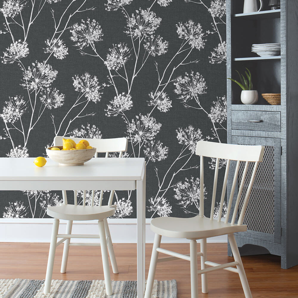 
                  
                    NW36000 one o'clock botanical peel and stick removable wallpaper kitchen from NextWall
                  
                