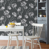 NW36000 one o'clock botanical peel and stick removable wallpaper kitchen from NextWall
