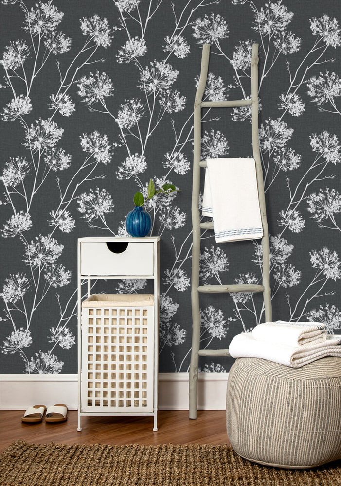 NW36000 one o'clock botanical peel and stick removable wallpaper decor from NextWall