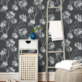 NW36000 one o'clock botanical peel and stick removable wallpaper decor from NextWall