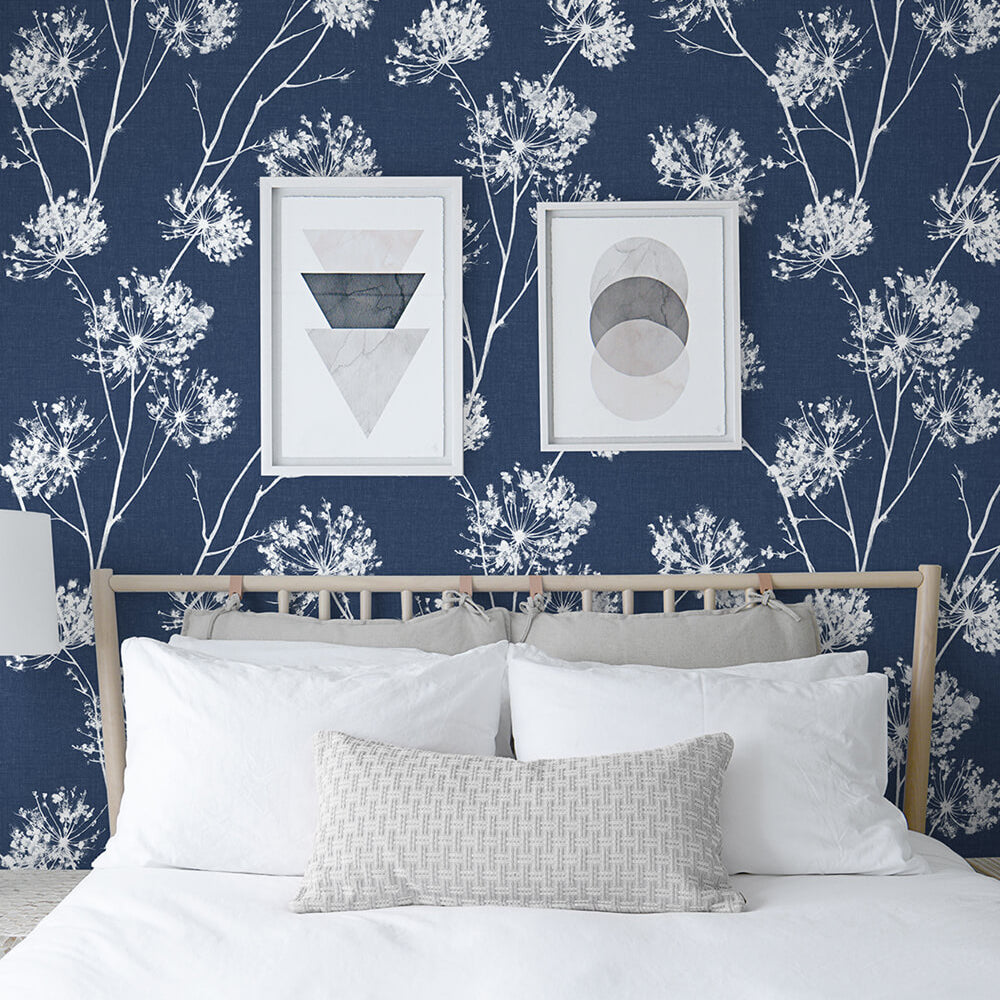 
                  
                    NW36002 one o'clock botanical peel and stick removable wallpaper bedroom from NextWall
                  
                