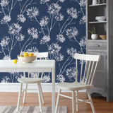 NW36002 one o'clock botanical peel and stick removable wallpaper kitchen from NextWall