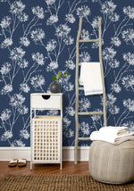 NW36002 one o'clock botanical peel and stick removable wallpaper decor from NextWall