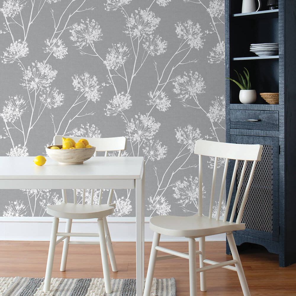 
                  
                    NW36008 one o'clock botanical peel and stick removable wallpaper kitchen from NextWall
                  
                