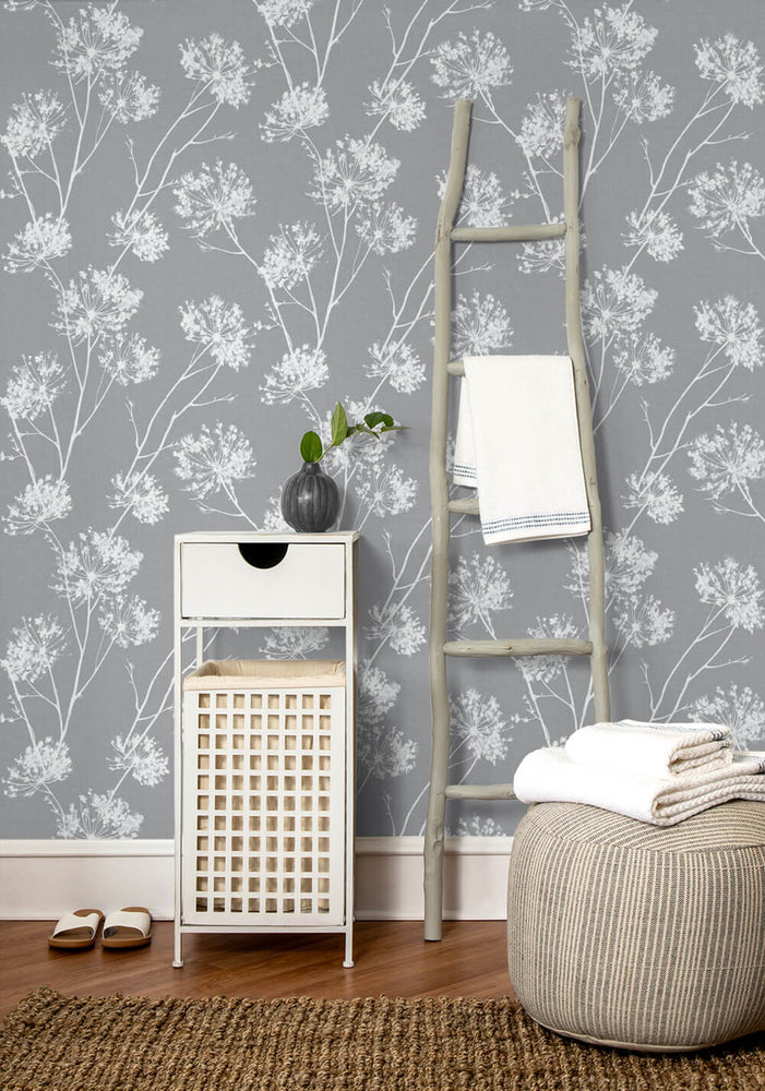 NW36008 one o'clock botanical peel and stick removable wallpaper decor from NextWall