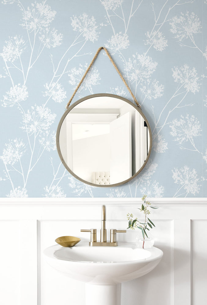 NW36012 floral peel and stick wallpaper bathroom from NextWall