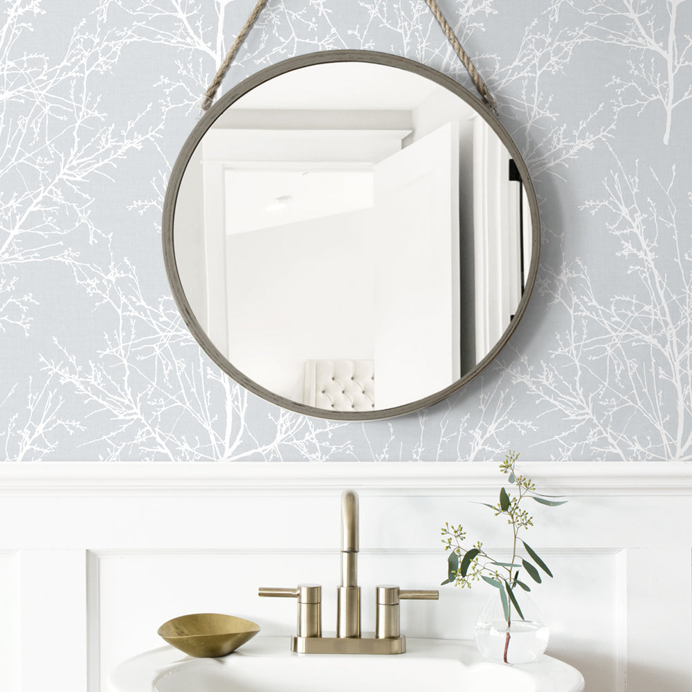 
                  
                    NW36108 gray tree branch botanical peel and stick removable wallpaper bathroom by NextWall
                  
                