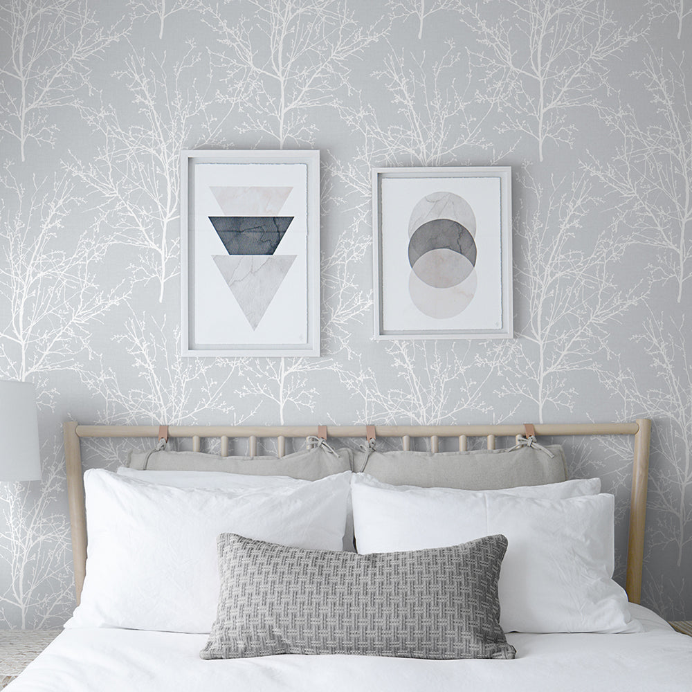 
                  
                    NW36108 gray tree branch botanical peel and stick removable wallpaper bedroom by NextWall
                  
                