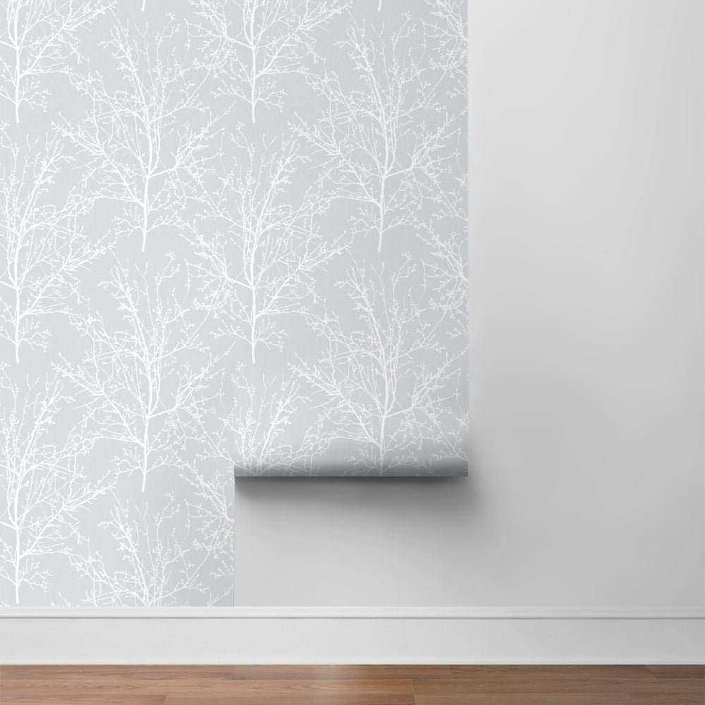 
                  
                    NW36108 gray tree branch botanical peel and stick removable wallpaper roll by NextWall
                  
                