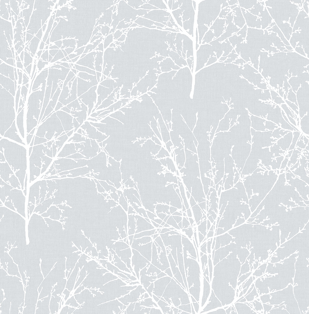 NW36108 gray tree branch botanical peel and stick removable wallpaper by NextWall