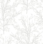 NW36118 gray tree branch botanical peel and stick removable wallpaper by NextWall