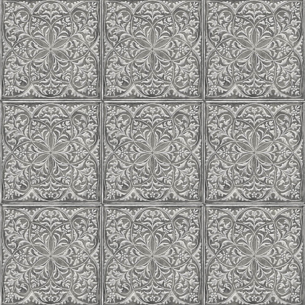 NW36200 faux embossed tile peel and stick removable wallpaper from NextWall