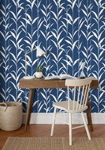 NW36402 bamboo leaf botanical peel and stick removable wallpaper office by NextWall