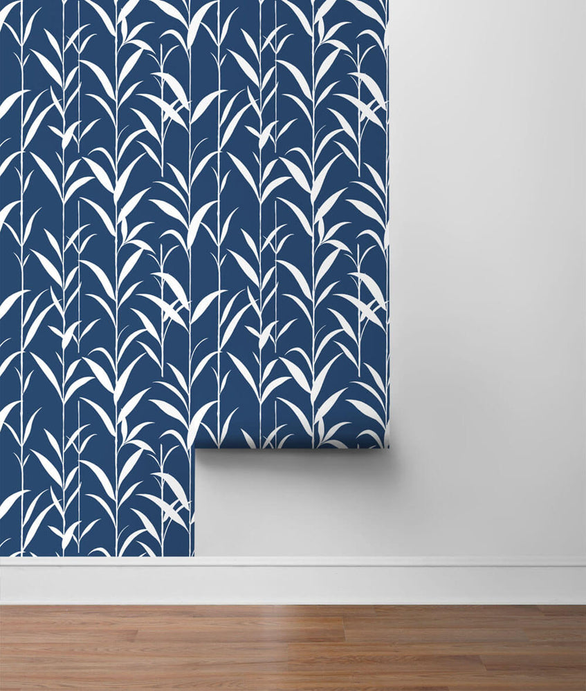 NW36402 bamboo leaf botanical peel and stick removable wallpaper roll by NextWall