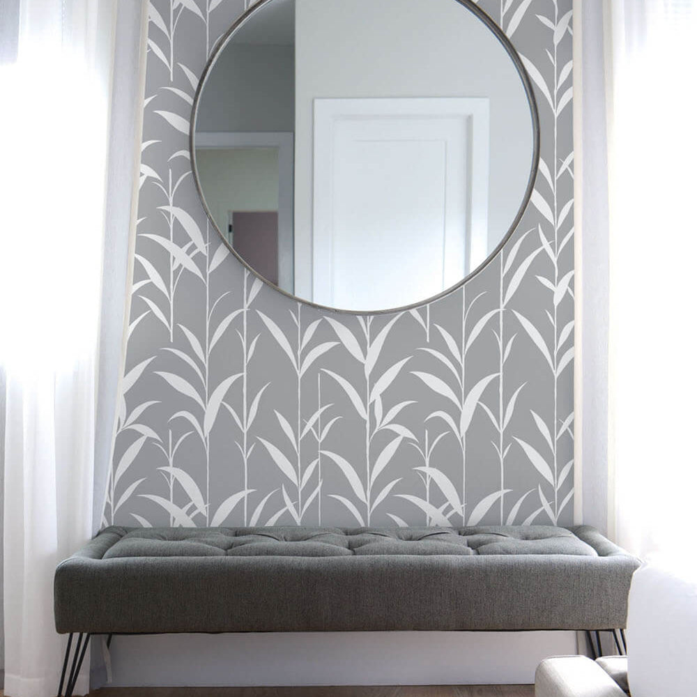 
                  
                    NW36408 bamboo leaf botanical peel and stick removable wallpaper bedroom by NextWall
                  
                