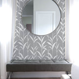 NW36408 bamboo leaf botanical peel and stick removable wallpaper bedroom by NextWall