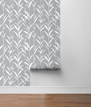 NW36408 bamboo leaf botanical peel and stick removable wallpaper roll by NextWall
