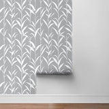 NW36408 bamboo leaf botanical peel and stick removable wallpaper roll by NextWall