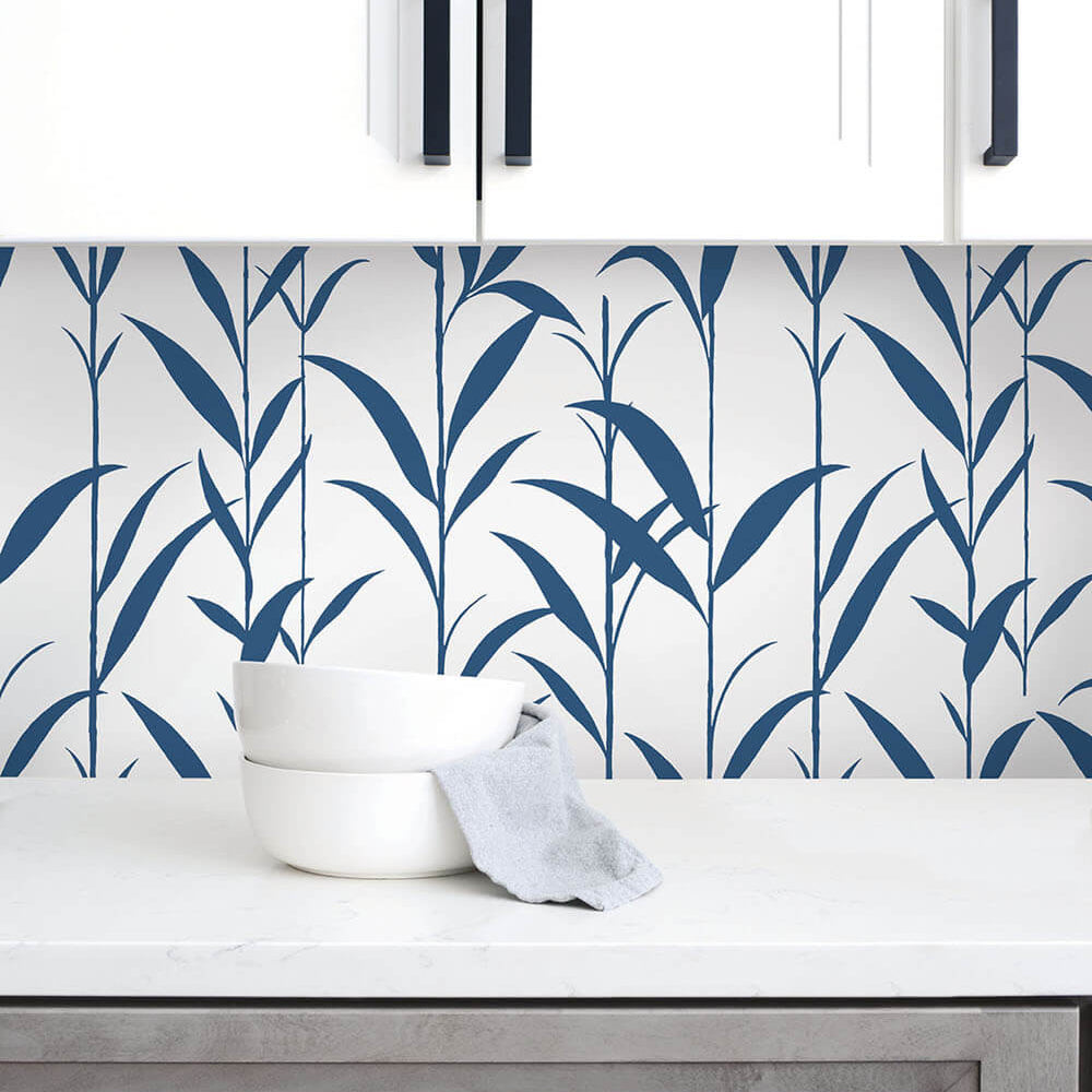 
                  
                    NW36412 bamboo leaf botanical peel and stick removable wallpaper backsplash by NextWall
                  
                