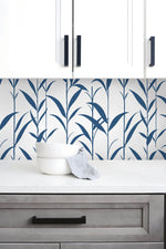 NW36412 bamboo leaf botanical peel and stick removable wallpaper backsplash by NextWall