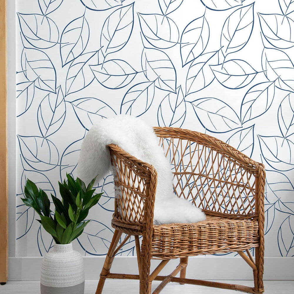 NW36502 tossed leaves botanical peel and stick removable wallpaper decor by NextWall