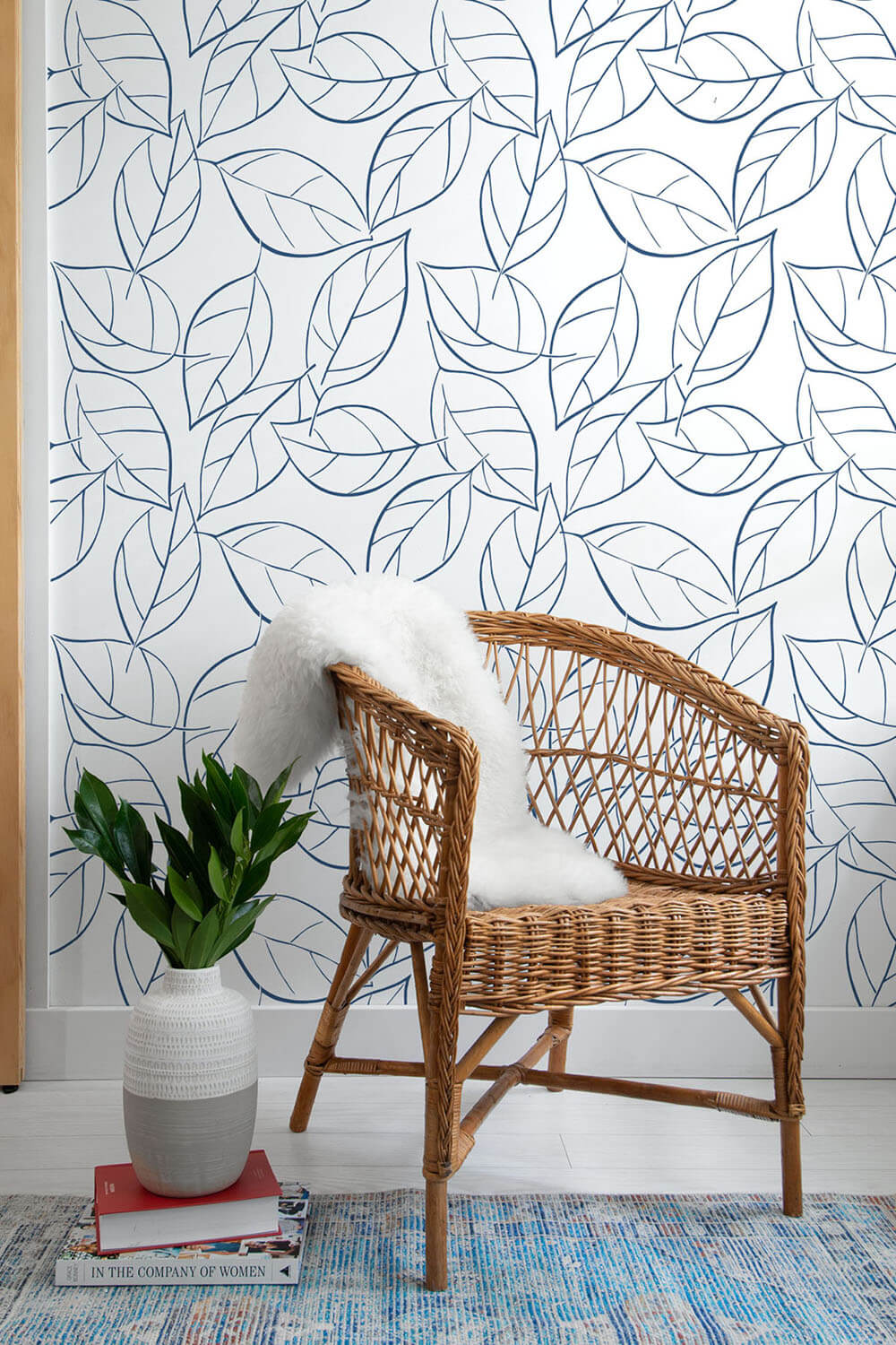 NW36502 tossed leaves botanical peel and stick removable wallpaper decor by NextWall