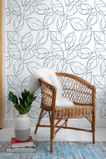 NW36502 tossed leaves botanical peel and stick removable wallpaper decor by NextWall