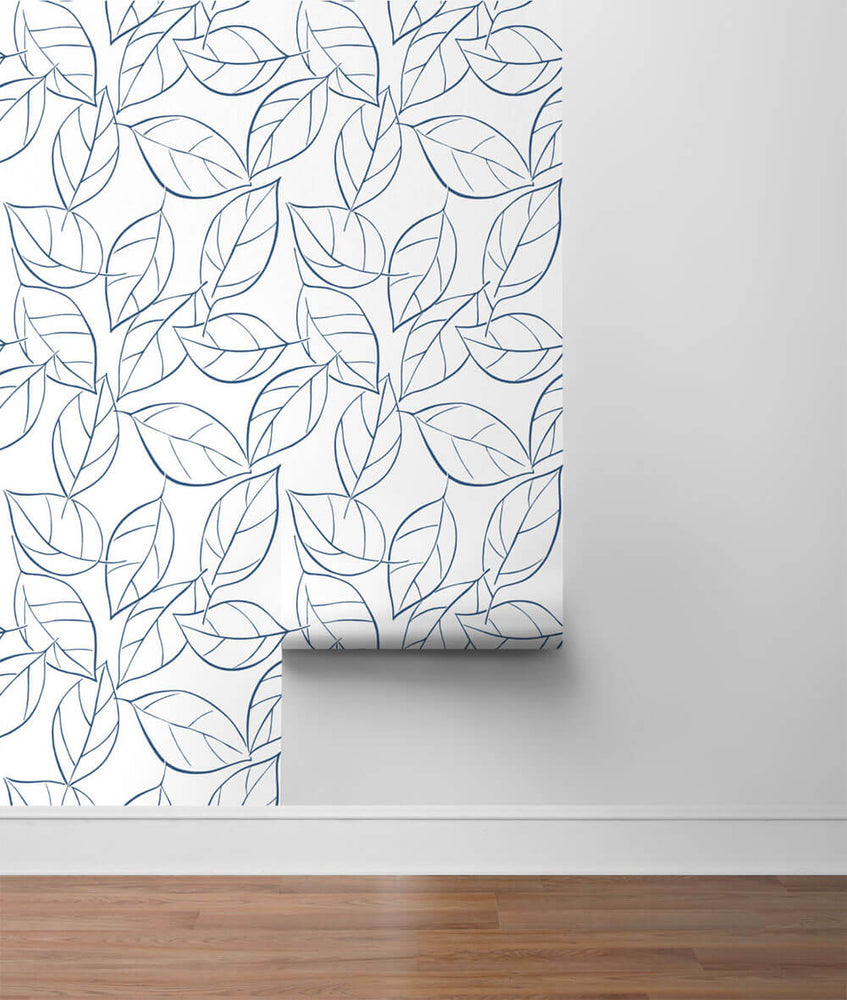 NW36502 tossed leaves botanical peel and stick removable wallpaper roll by NextWall