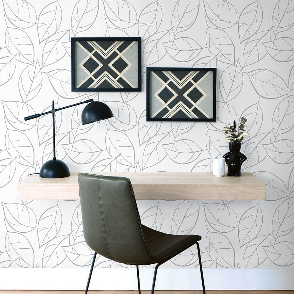 
                  
                    NW36508 tossed leaves botanical peel and stick removable wallpaper desk by NextWall
                  
                
