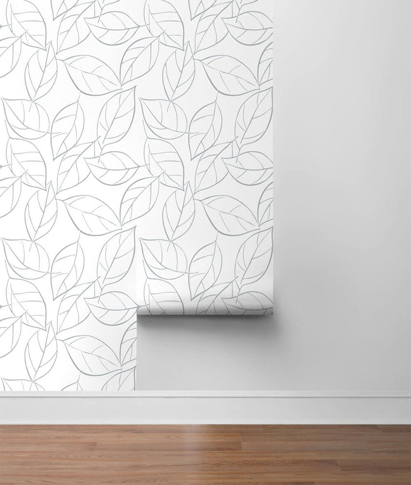 NW36508 tossed leaves botanical peel and stick removable wallpaper roll by NextWall