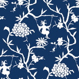 NW36602 chinoiserie silhouette botanical peel and stick wallpaper from NextWall